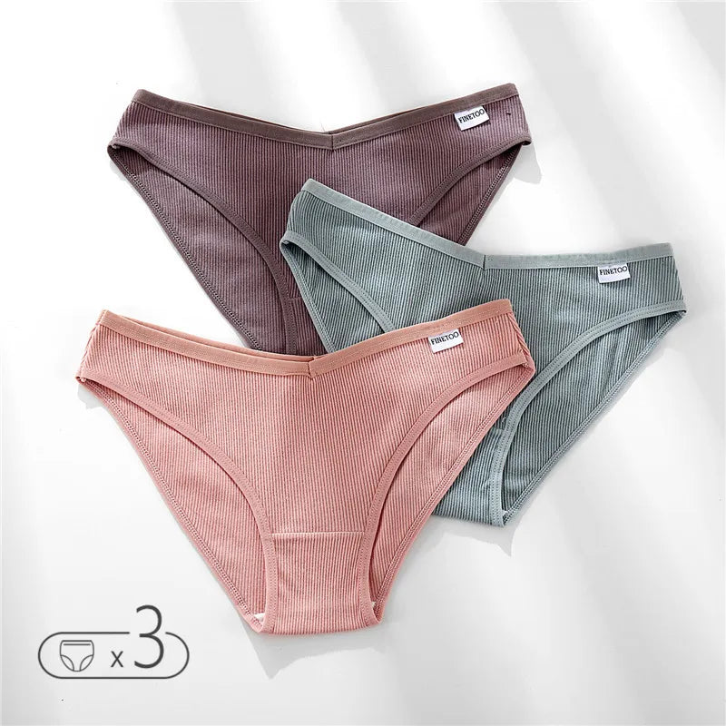 Panties de Algodón FINETOO - Ropa Interior Femenina Sexy Talla M-4XL