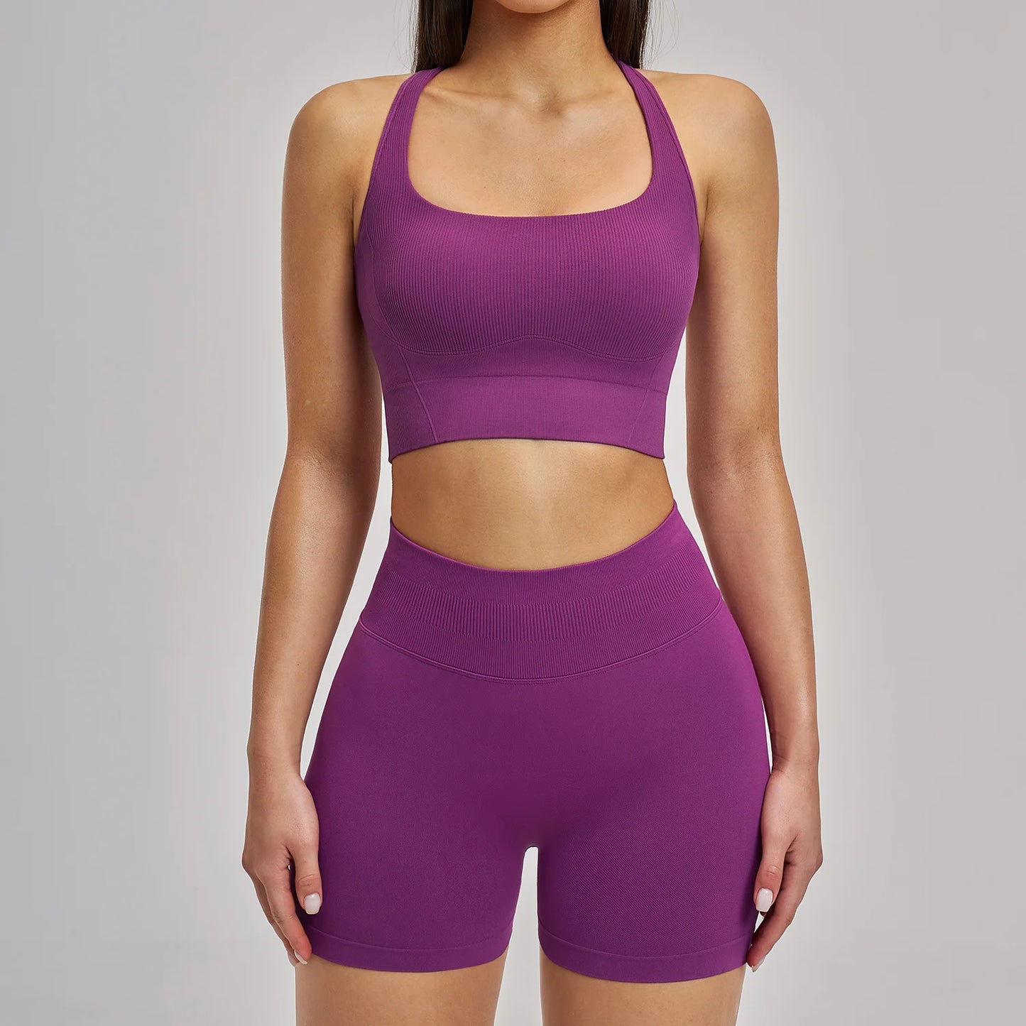 Women's 3-Piece Seamless Activewear Set — High Waist Tracksuit, Quick Dry Yoga Gym Wear