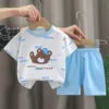 Girls Cotton Pajama Set - Cartoon Print Summer Sleepwear