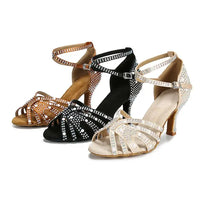 Women's Ballroom Latin Dance Shoes - Satin High Heel Dancing Shoes