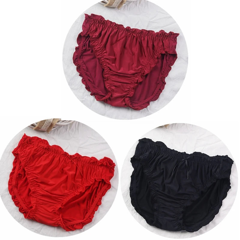 3-Pack Plus Size Ice Silk Modal Briefs – Soft High-Elasticity Women's Underwear (4XL–6XL)