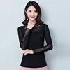 Women's Solid Color Lace Long Sleeve T-Shirt – Slim Fit O-Neck Top