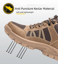 Four Season Fashion High Top Safety Boots Anti Smashing and Anti Piercing Work Shoes Lightweight Breathable Safety Boots