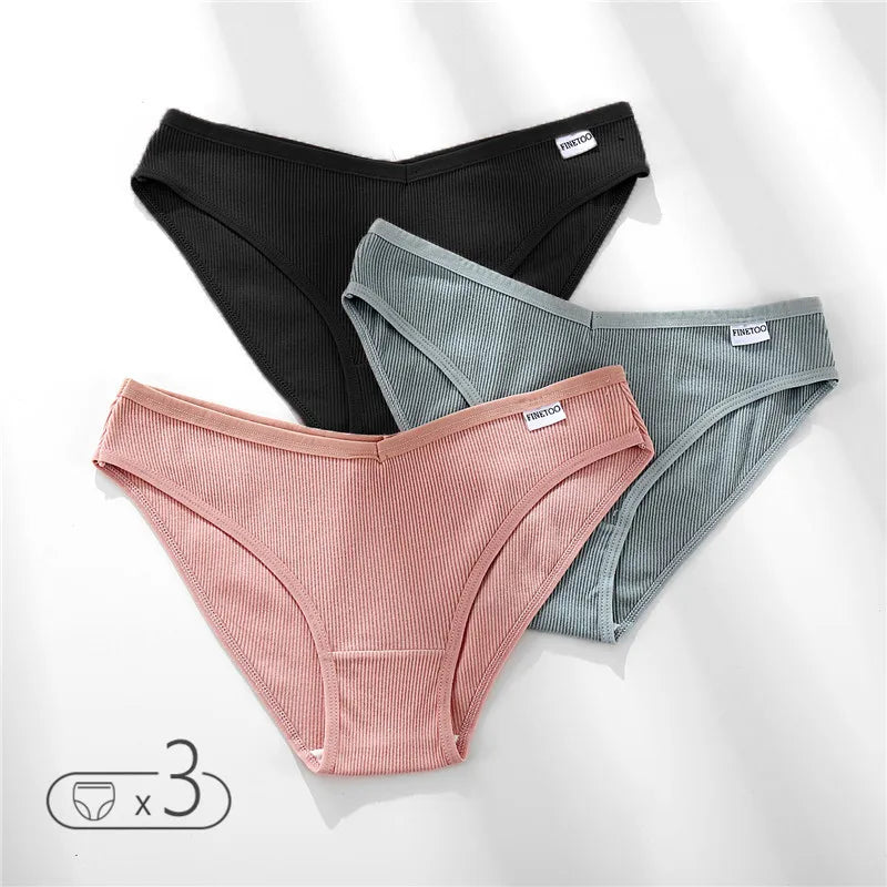 Panties de Algodón FINETOO - Ropa Interior Femenina Sexy Talla M-4XL