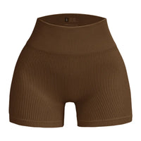 Women's Ribbed High Waist Yoga Shorts — Seamless, Sweat-Wicking, Push-Up Active Wear