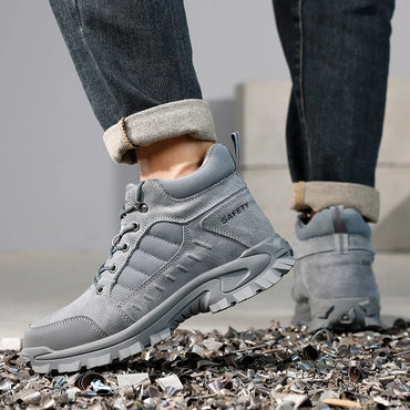 GUYISA Steel Toe Rubber Mesh Safety Shoes Anti-impact And Puncture-resistant High Top Men
