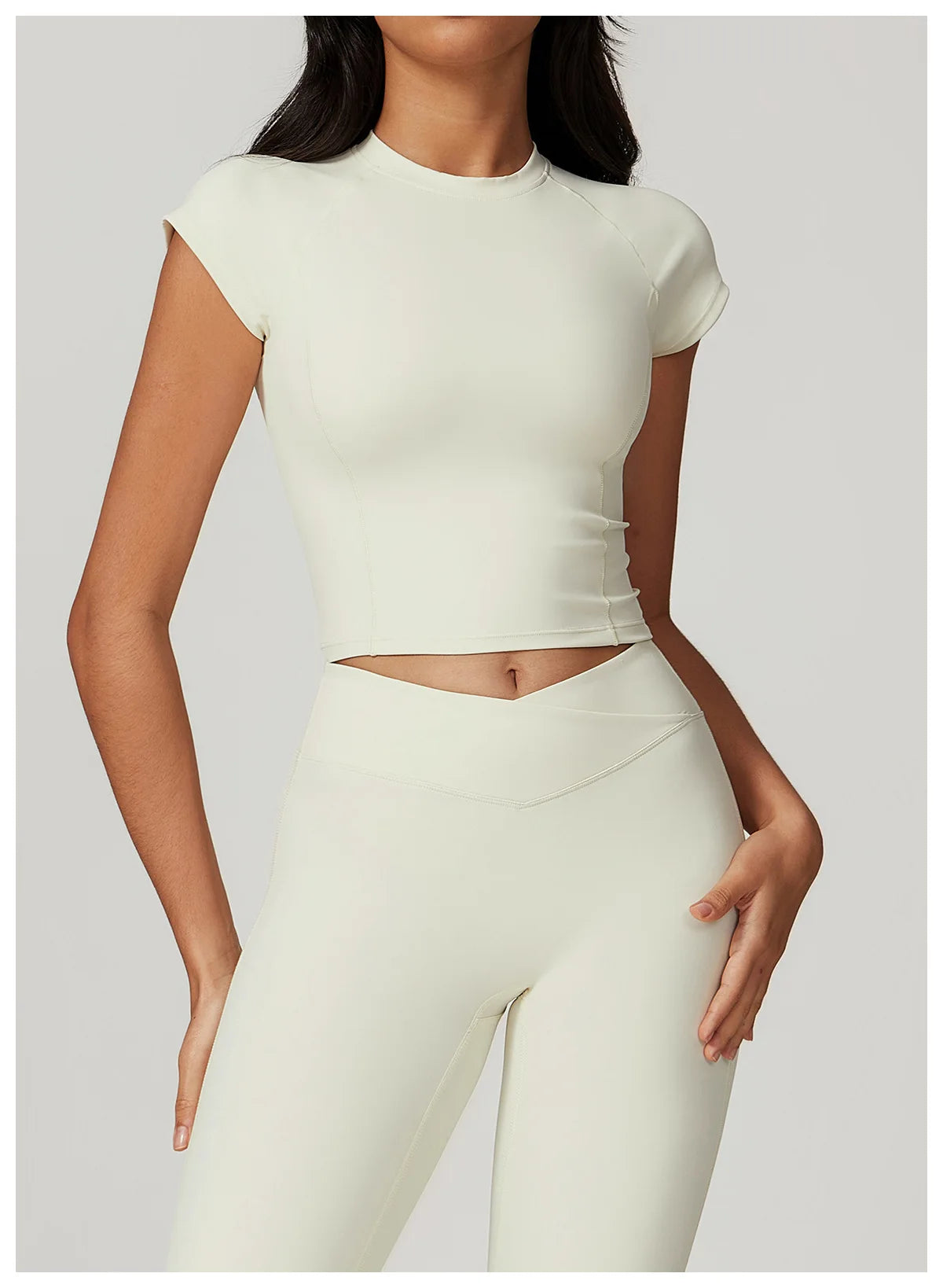 Recycled Flutter Sleeve Yoga Top – Slim Fit Quick-Dry Workout T-Shirt for Women
