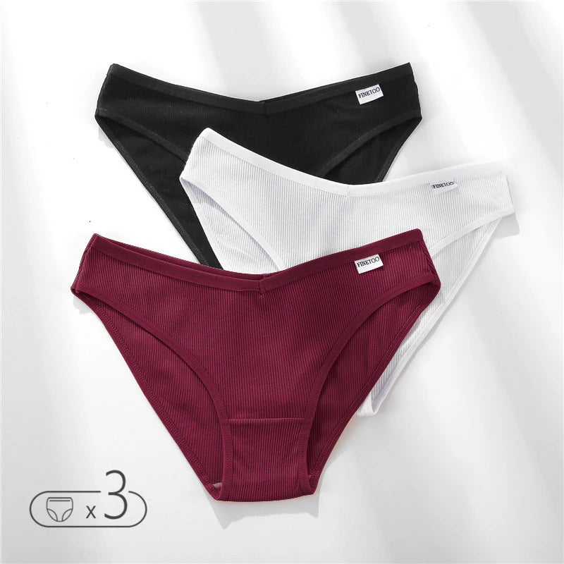 Panties de Algodón FINETOO - Ropa Interior Femenina Sexy Talla M-4XL