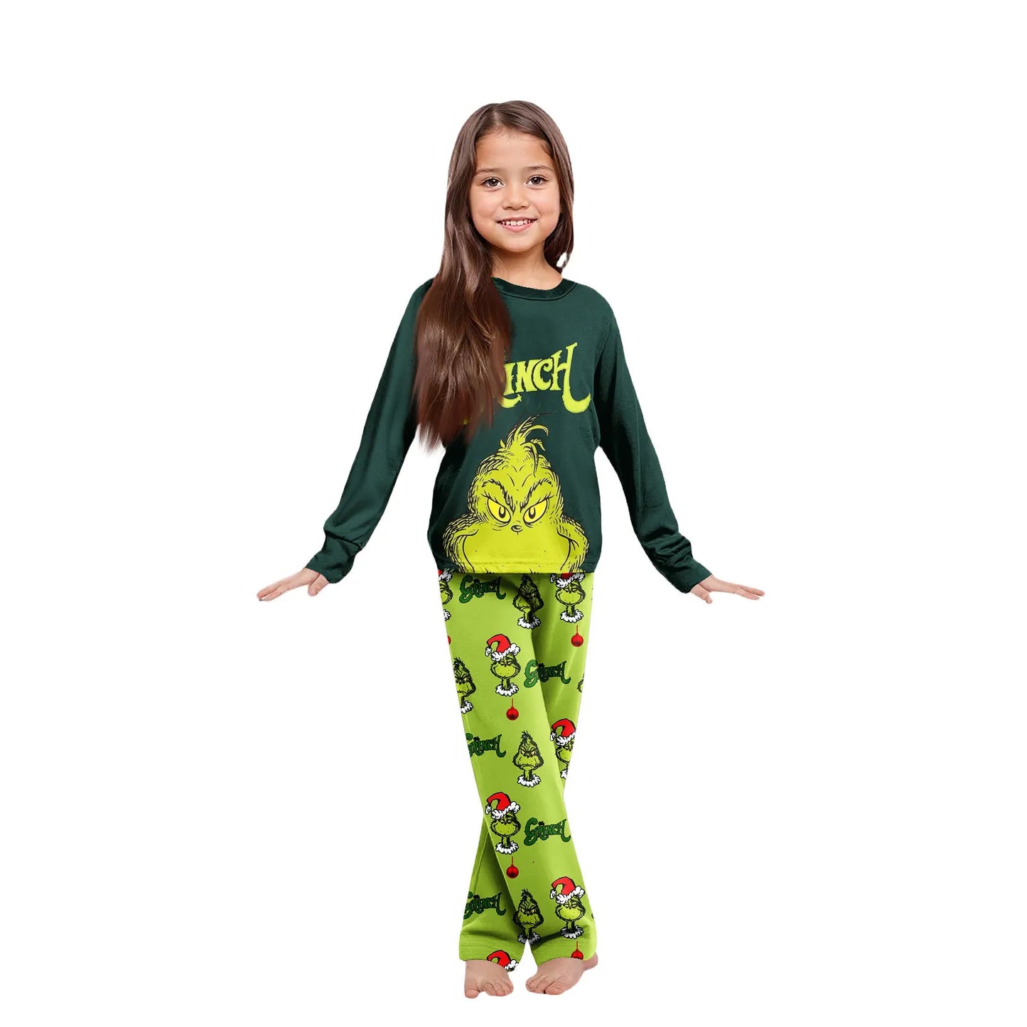 Drop Shipping New Autumn Winter Crew Neck Family Matching Pajamas Christmas Parent-child Wear Long Sleeve Xmas Family PJS