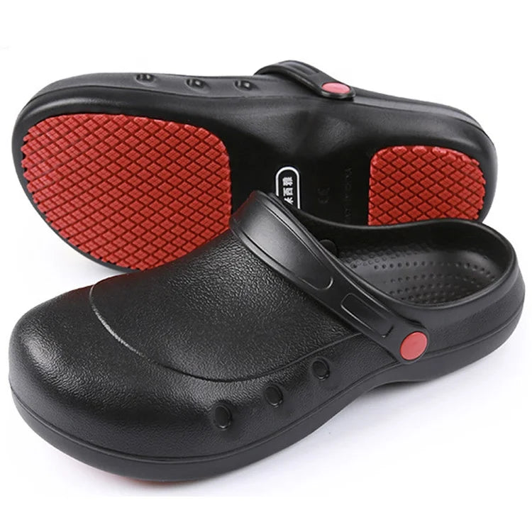 Black Men Nursing Kitchen Chef Work Shoes With Steel Toe Cap Protection