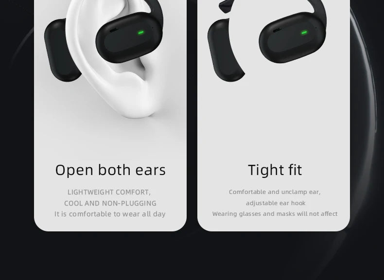 Yaomax Air9 Gaming Wireless Earphones | Bluetooth 5.3 AAC RGB Atmosphere Light IPX5 Smart Touch HiFi Ear-Hook