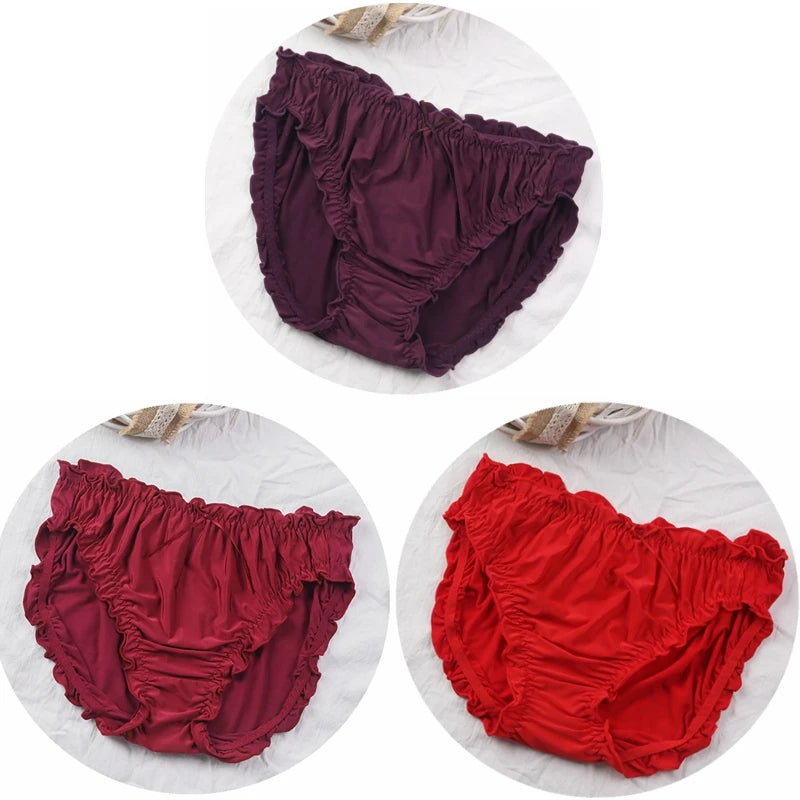 3-Pack Plus Size Ice Silk Modal Briefs – Soft High-Elasticity Women's Underwear (4XL–6XL)