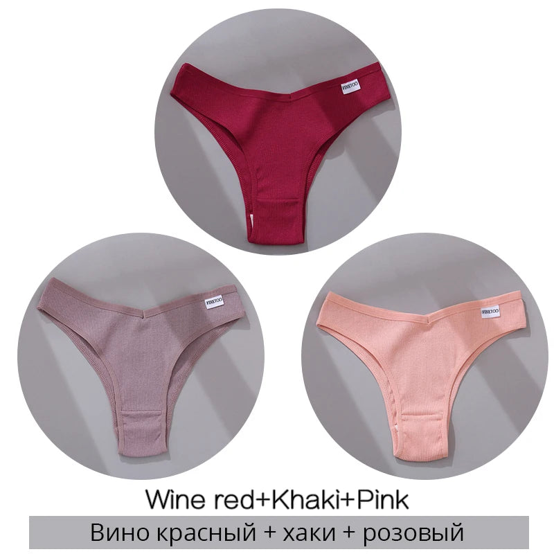 Set de 3 Panties de Algodón Hipoalergénico sin Costuras para Mujer