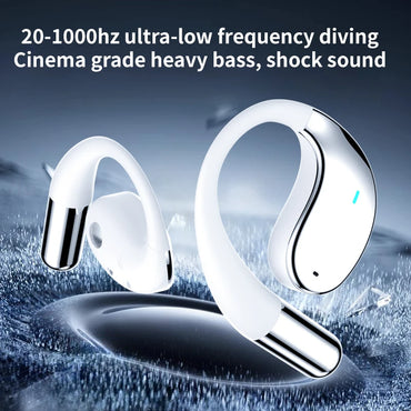 OWS Technology True Wireless Sports Headphones Open Ear LED Battery Touch Control Mini Ear Hook for 5.4 IPX5 Waterproof AI