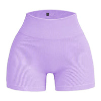 Women's Ribbed High Waist Yoga Shorts — Seamless, Sweat-Wicking, Push-Up Active Wear