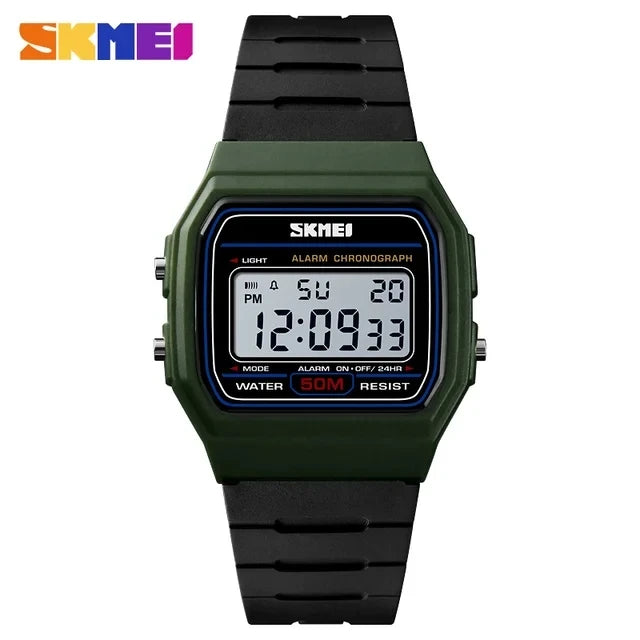 SKMEI 1412 Men's Digital Sport Watch – Waterproof, Chronograph, Alarm, LED Display
