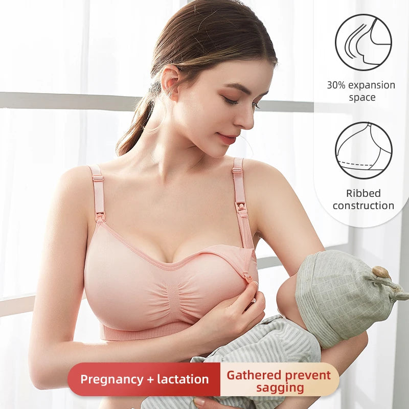 Plus Size Nursing Bra | Seamless Wire-Free Maternity Bralette with Removable Pads (M–XXL)