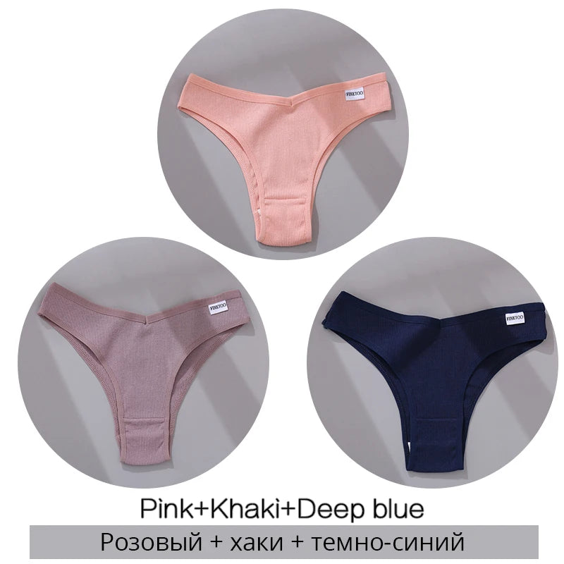 Set de 3 Panties de Algodón Hipoalergénico sin Costuras para Mujer