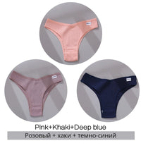 Set de 3 Panties de Algodón Hipoalergénico sin Costuras para Mujer