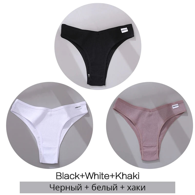 Set de 3 Panties de Algodón Hipoalergénico sin Costuras para Mujer