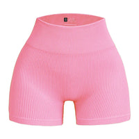 Women's Ribbed High Waist Yoga Shorts — Seamless, Sweat-Wicking, Push-Up Active Wear