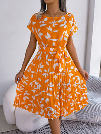 Candy Color Chiffon A-Line Midi Dress | Short Sleeve Casual Women's Summer Dress