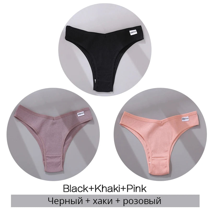 Set de 3 Panties de Algodón Hipoalergénico sin Costuras para Mujer