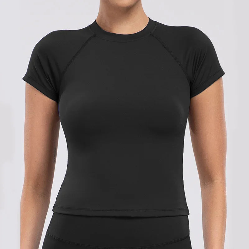Women's Quick-Dry Crop Top | 4-Way Stretch Yoga & Running Shirt