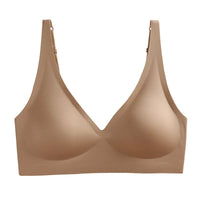 Push-Up Seamless Bra for Women | Wire-Free V-Neck Bralette with Removable Pads (S–3XL)