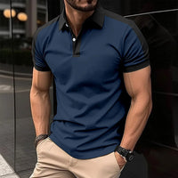 Men's Casual Short Sleeve T-Shirt — Slim Fit, Breathable Polyester-Cotton Blend