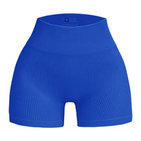 Women's Ribbed High Waist Yoga Shorts — Seamless, Sweat-Wicking, Push-Up Active Wear