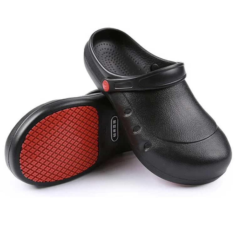 Black Men Nursing Kitchen Chef Work Shoes With Steel Toe Cap Protection