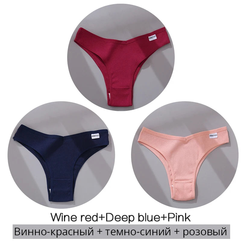 Set de 3 Panties de Algodón Hipoalergénico sin Costuras para Mujer