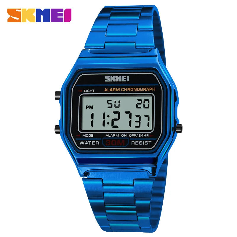 SKMEI 1123 Men's Slim Digital Watch – Perfect Gift for Him | Stainless Steel, Waterproof