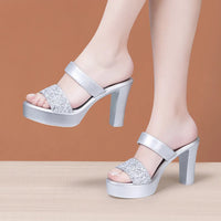 Sh11706a Drop Shipping Shoes Women Zapatos Con Tacon 8cm 10cm Women Sandals Summer 2023
