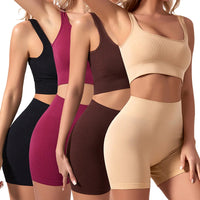 Women's Sports Bra & High-Cut Bikini Set – Wire-Free Padded Yoga Set