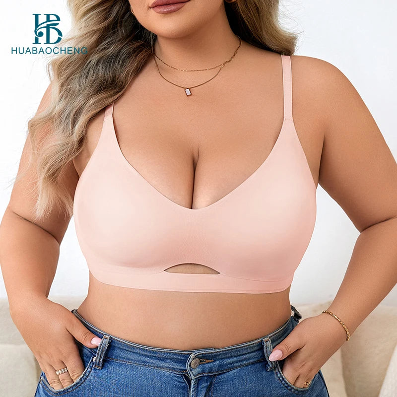 Plus Size Wireless Sports Bra | Seamless Push-Up, Low Back | Sizes XL–4XL