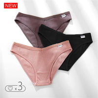 Set de 3 Panties de Algodón - Ropa Interior Cómoda FINETOO M-4XL