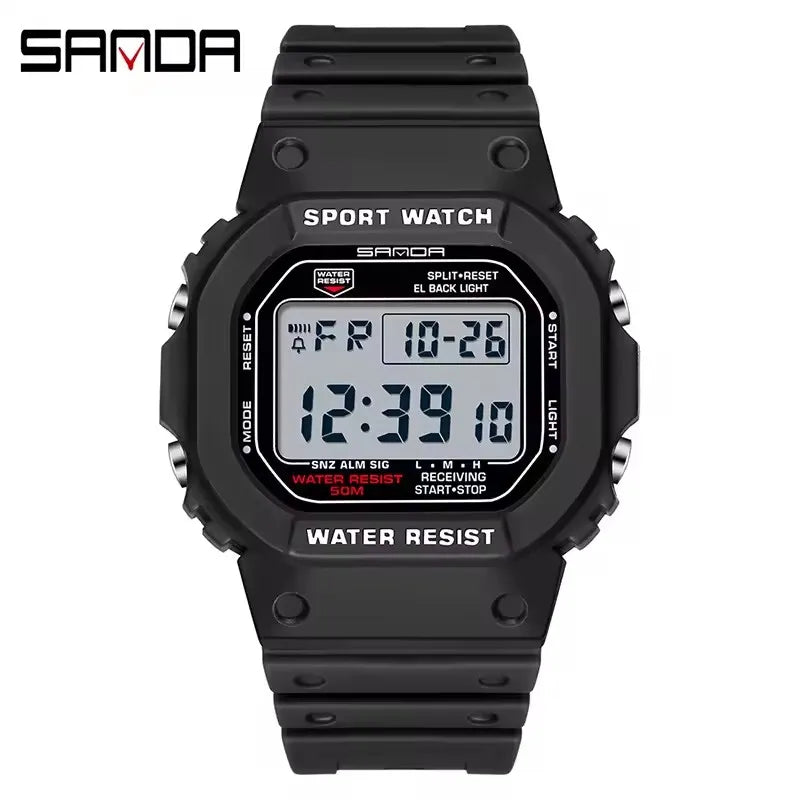 SANDA 2107 Boys Digital Sport Watch – Waterproof, Chronograph, Luminous, TPU Band