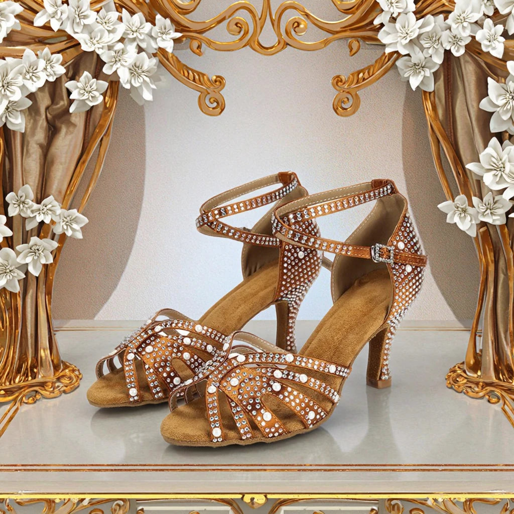 Women's Ballroom Latin Dance Shoes - Satin High Heel Dancing Shoes