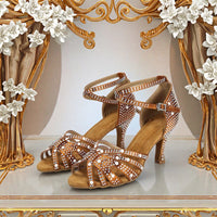 Women's Ballroom Latin Dance Shoes - Satin High Heel Dancing Shoes