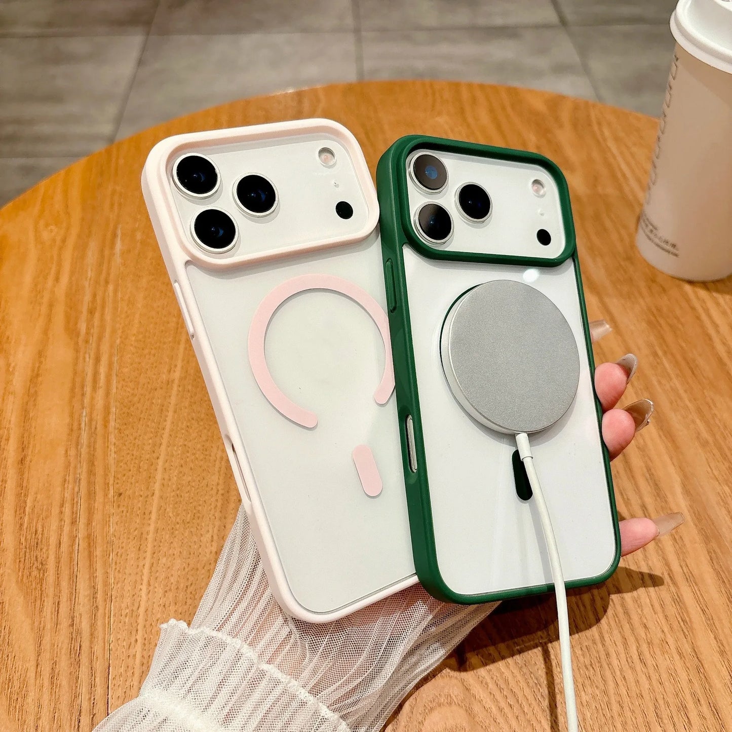 Transparent Magnetic iPhone Case – MagSafe Compatible, Anti-Drop TPU | iPhone 13 to 17 Pro Max