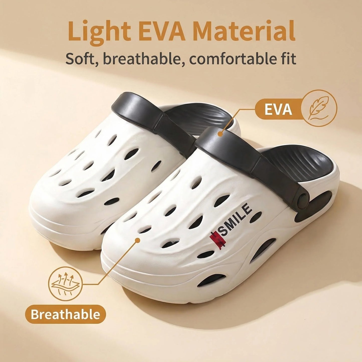 Men's Lightweight EVA Clogs - Waterproof Garden Shoes