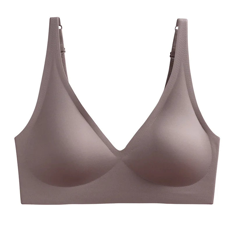 Push-Up Seamless Bra for Women | Wire-Free V-Neck Bralette with Removable Pads (S–3XL)