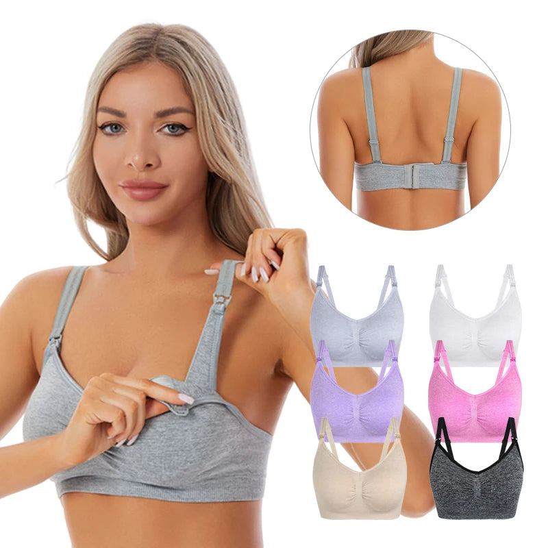 Wireless Nursing Bralette with Removable Pads – Seamless Maternity Sleep Bra