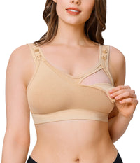Plus Size Nursing Bra – Adjustable Straps & Removable Cups Wire-Free Maternity Bra