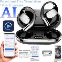 OWS Technology True Wireless Sports Headphones Open Ear LED Battery Touch Control Mini Ear Hook for 5.4 IPX5 Waterproof AI