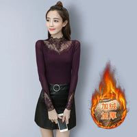 Mesh Lace Embroidered Long Sleeve Top – Sheer Gauze Women's T-Shirt