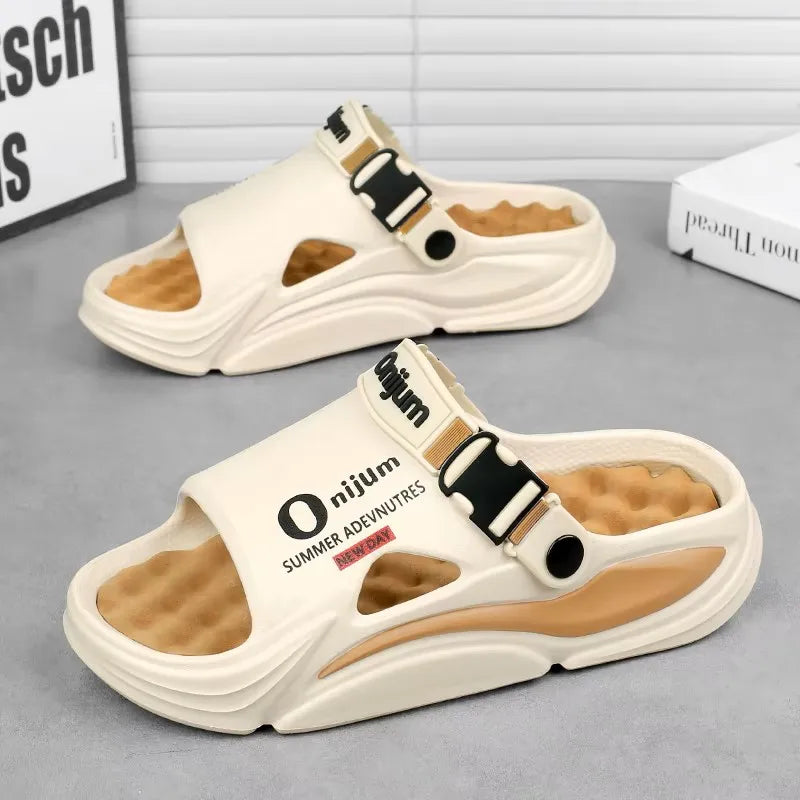 Sandalias de Masaje Hombre Verano - Slides Antideslizantes