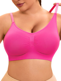 High Support Seamless Yoga Bralette – Wire-Free Ruched Push-Up Sports Bra for Women